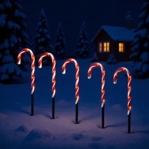 Zonne-kerst zuurstok padverlichting outdoor waterdichte LED gazonpennen decor