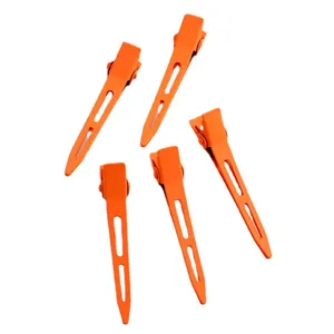 5-piece candy color hair clips, 5.5cm matte duckbill clips for daily styling and bangs.