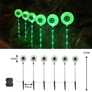 LED Halloween estaca de suelo solar decoracion de jardin globo ocular terrorifico 6u