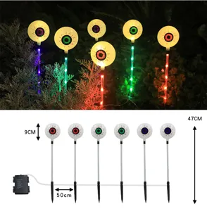 LED Solar Halloween Ojos Estaca Luces Set Jardin Exterior Terror Decoracion Camino