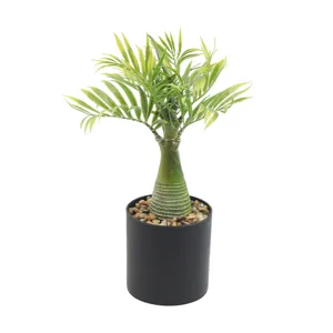 Planta Verde Artificial en Maceta de Palma para Escritorio Interior Casa Decoración