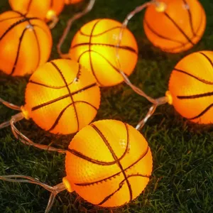 Guirlande lumineuse LED basket lumineuse orange lampe déco chambre d'enfant fête.