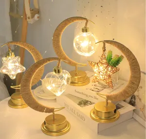Luce notturna LED luna stella USB lampada decorativa da tavolo regalo per camera