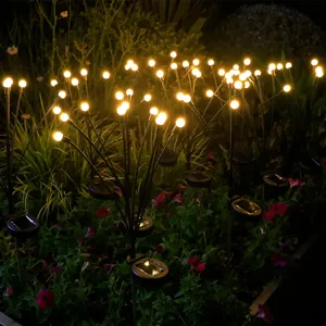 Zonne-energie vuurvliegje lampen tuin buiten waterdicht LED landschap gazon paal verlichting