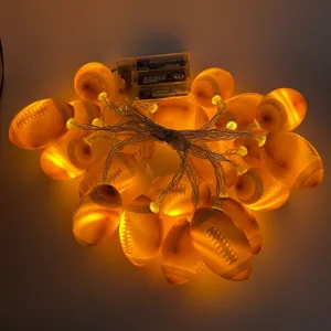 Guirlande lumineuse LED ballon de rugby fonctionnant à piles pour décoration de fête