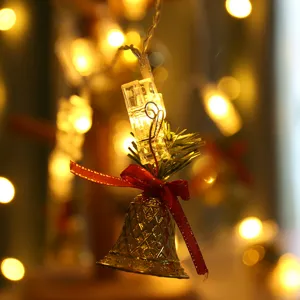 Catena luminosa LED molletta foto decorazione campana di Natale per camera da letto