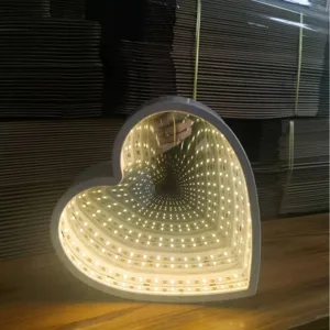Kreatives LED Tunnel Spiegel Nachtlicht Acryl Geometrische Und Festliche Form Umgebungsleuchte Für Zuhause Schlafzimmer Dekoration