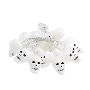 Guirnalda de luces LED Halloween calavera decoracion para fiesta a pilas lampara