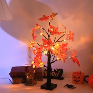 Halloween LED maple tree light autumn harvest festival home decor fairy night light lamp