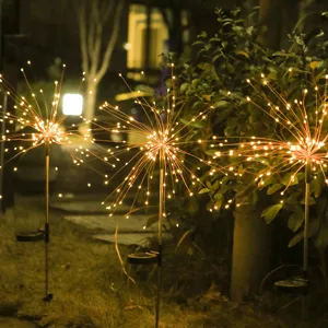 Buiten Zonne-energie Vuurwerk Paardenbloem Lichten Tuin Waterdicht Landschap Decoratieve Sprookjeslichten Warm Wit Kleurrijk Wit
