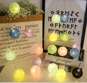 LED Baumwollkugel Lichterkette bunte Feenbeleuchtung fuer Schlafzimmer Innendekoration