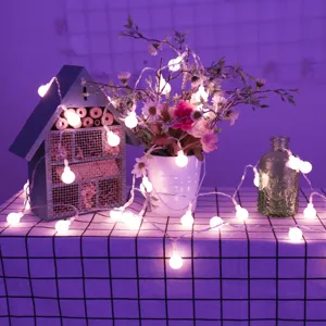 Guirnalda de luces LED de bola para decoración de dormitorio, luces románticas de Navidad.