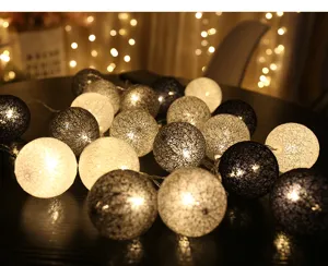 LED Baumwollkugel Lichterkette warme Lichter für Schlafzimmer Weihnachten Party Deko