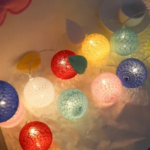 LED Baumwollball Lichterkette Batteriebetrieben Warmweiß Lichter für Schlafzimmer Zuhause Party Innendekoration
