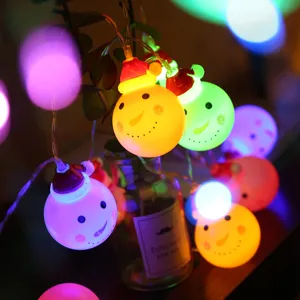 LED Weihnachts Schneemann Lichterkette batteriebetrieben für festliche Heimdekoration
