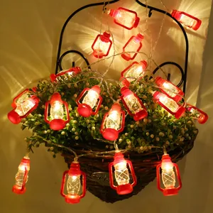 Cadena de luces de linterna LED retro vacaciones decoracion luces calidas para campamento de
