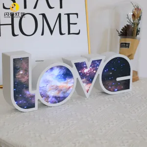 LED LOVE Letter Light Box Galaxy Nebula Night Light Romantic Room Decor Gift for Valentine