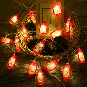 Cadena de luces LED de lámpara de queroseno retro, luces festivas para carpa y decoración.