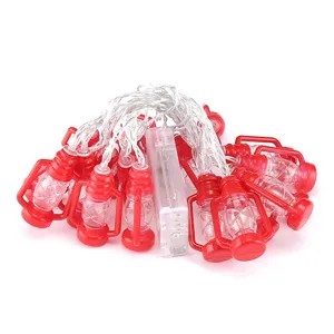 Cadena de luces LED de farol rojo a pilas iluminacion decorativa para fiesta campamento