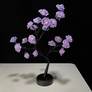 LED Rosen Blumen Baum Lampe Touch Steuerung Nachtlicht Desktop Dekoration Geschenk Schlafzimmer