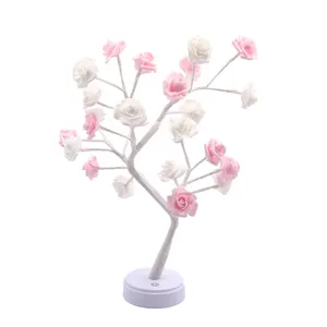 LED Rosen Baum Licht Tischlampe Nachtlicht für Heimdekoration und Urlaubsgeschenke