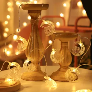 LED Maan Kasteel Lichterketting Ramadan Eid Feest Decoratieve Lamp Warm Wit Binnen