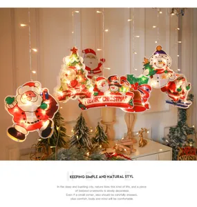 Christmas LED decorative lights window hanging suction cup lights for holiday decor