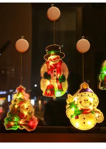 Christmas LED suction cup hanging lights window decoration Santa Claus snowman string lights