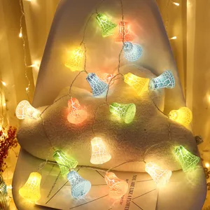 Catena luminosa LED campane screpolate luci decorative colorate per festa di Natale decor