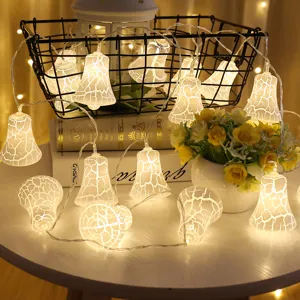 Catena luminosa LED campana crepata bianco caldo decorazione festa di Natale interni