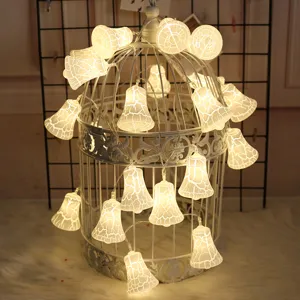 Catena luminosa LED campana crepata, lampade decorative calde e festive per la casa.