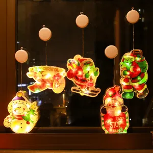 Christmas LED suction cup window hanging lights holiday festive decoration decorative lamps