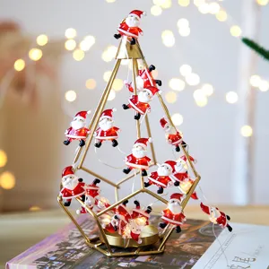 Guirnalda de luces LED de Papá Noel de Navidad alambre de cobre decorativo para fiesta decoración