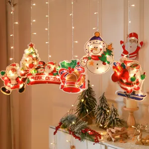 Christmas LED curtain lights festive window hanging decorations fairy string lights for home