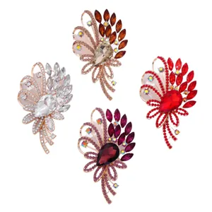 Elegante Broche de Flor de Aleación con Diamantes de Imitación para Mujer Ramillete con Incrustación de Vidrio de Alta Calidad para Bodas Banquetes Accesorios de Ropa