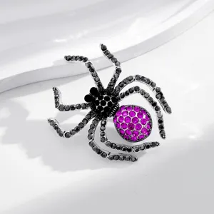 Vintage alloy rhinestone spider brooch for women men fashion suit coat jacket pin jewelry