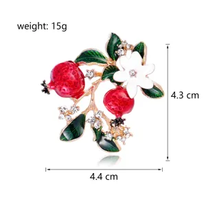 Exquisite pomegranate flower brooch alloy rhinestone fashion coat accessory clothing pins gift