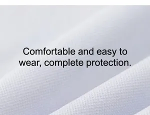 White fabric detail close-up showing soft texture and high quality knit material for comfortable wear.