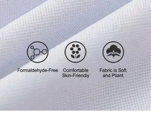 Close-up view of soft and skin-friendly white fabric texture, comfortable and safe material.