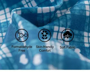 Girls blue plaid one-piece swimsuit fabric kids summer vacation cute swimwear material soft.