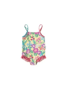 Toddler Baby Girls One-Piece Swimsuit Cute Floral Ruffle Straps Swimwear Summer Beach Bathing Suit Children Swim Clothes