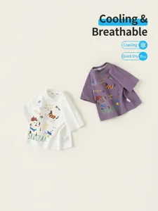 Παιδικό Καλοκαιρινό T-Shirt Κοντό Μανίκι Σχέδιο Σκύλος Casual Μείγμα Βαμβακιού Στρογγυλή Λαιμόκοψη Top