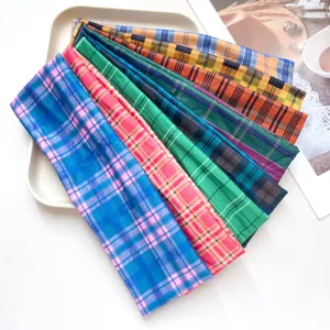 Kleurrijke ruitjes sport haarband, elastische comfortabele haarband voor dagelijks.