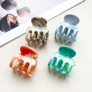 Kleine Marmormuster Haarklammer, stilvolles 4-Zahn Haaraccessoire für Frauen Alltag.