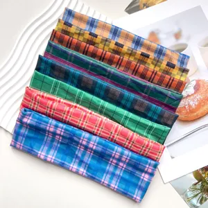 Westerse Geruit Gebreid Sport Hoofdband Elastisch Haarband Mode Zweetband Hoofddeksel Voor Yoga Hardlopen Unisex Sieraden