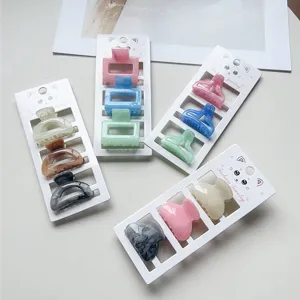 Set di tre piccole mollette per capelli con motivo marmo dolce, accessori per ragazze.