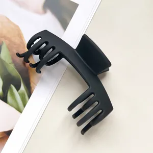 Matte schwarze Haarklammer für dickes Haar, elegante große Haargarre für den Alltag.