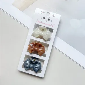 Dolce molletta per capelli marmorizzata set da 3 fiocco clip laterale elegante accessorio
