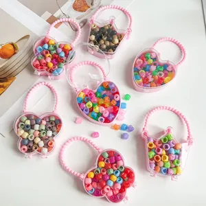 Ensemble de Mini Pinces à Cheveux pour Enfants en Plastique Coloré avec Boîte de Rangement Mignonne en Forme de Sac à Main