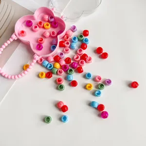 Set de mini pinces à cheveux colorées avec boîte de rangement fleur rose pour filles.